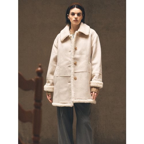 Wool Shearling Half coat