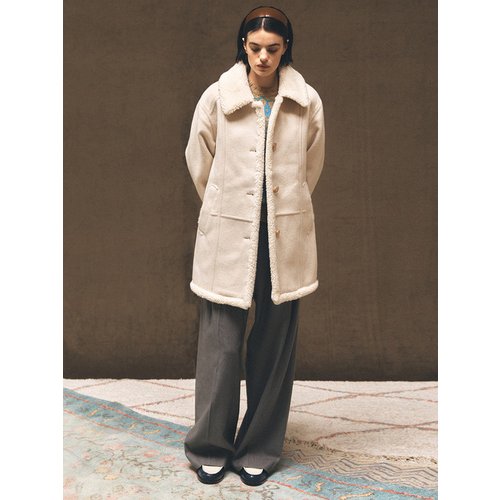 Wool Shearling Half coat