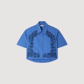 진주 자수가 놓인 셔츠 Blau SFPCM01668
