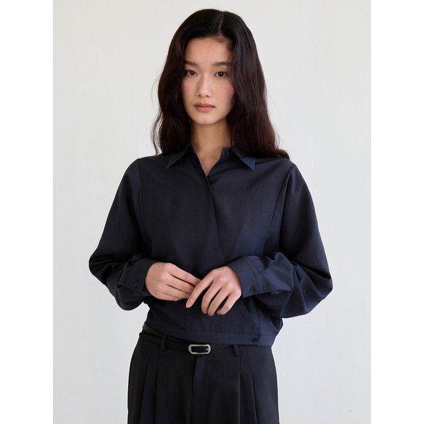Cross-Wrap Blouse (Charcoal)