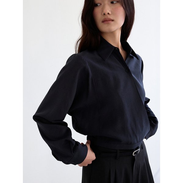 Cross-Wrap Blouse (Charcoal)