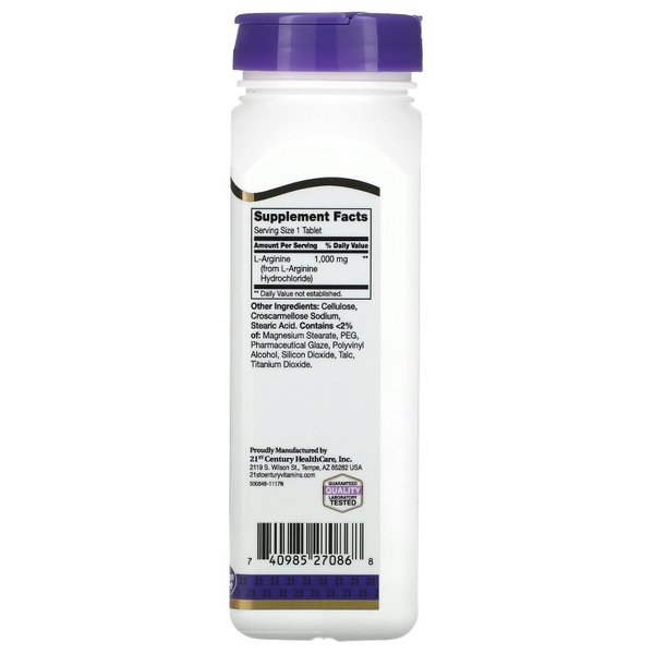 21세기 센트리 L-아르기닌 1000mg 100정 3통 21st Century 엘아르기닌