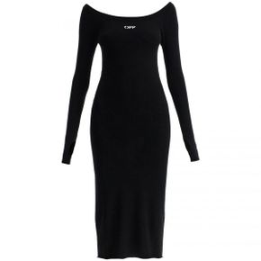 5648078 Off-White Off- Womens weight Knit Midi Dress