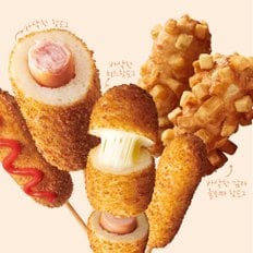 미스터네이처 휴게소 간식 겉바속찰 핫도그 3종 세트 바삭한 오리지널 치즈 핫도그 감자 올모짜 치즈 핫도그