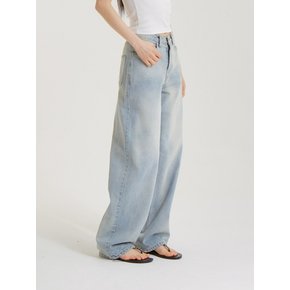 크라우드 워싱 와이드 데님 팬츠 라이트 블루 _Cloud Washing Denim Pants Light Blue