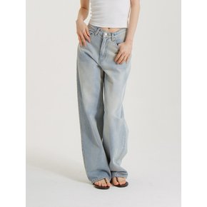 크라우드 워싱 와이드 데님 팬츠 라이트 블루 _Cloud Washing Denim Pants Light Blue