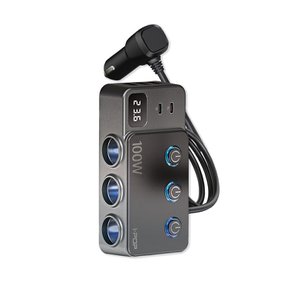 무배100W 개별 스위치 차량용 멀티 시거잭 소켓 USB 3구 멀티소켓 고속충전기