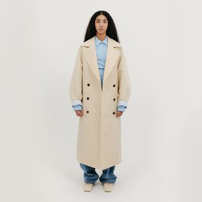 EENK Oversized Long Peacoat - Beige