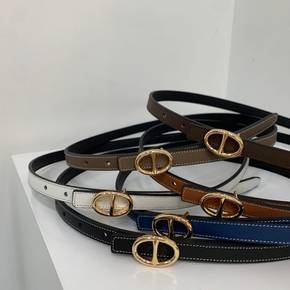 미사 미니 골드 상달 버클 사피아노 소가죽 13mm 벨트 6color
