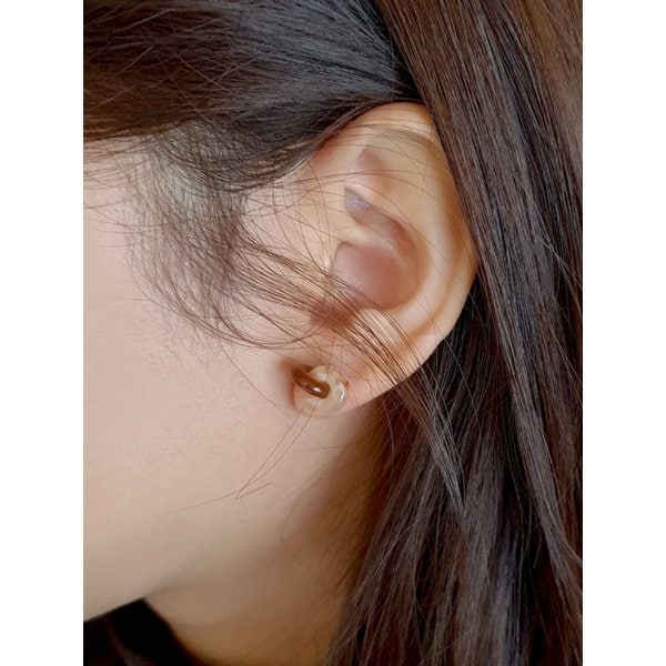 mini melange earrings_brown