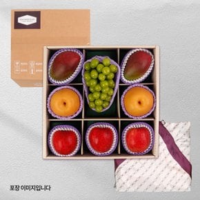 [9/22일 오전10시 주문마감][신세계 오늘의과일]프리미엄 4색 혼합 3.8kg ( 사과,3입, 배2,애플망고 2입,샤인머스캣1입)_신세계보자기&외피박스