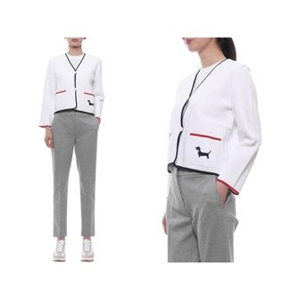 톰브라운 25SS 여성 헥터 인타르시아 포인텔 가디건 (FKJ108B Y5502 100 25S)