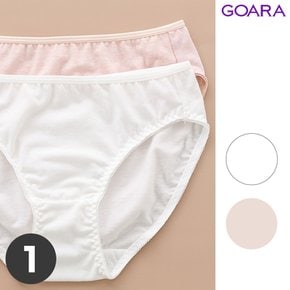 여성 스킨색팬티 흰팬티 면 스판 미디 학생 삼각 베이직 1매
