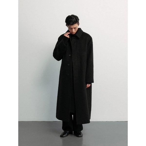 Japanese mohair fabric oversized coat_Black