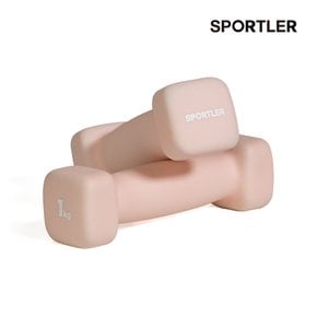 (공식)박스훼손 스포틀러 미용아령 네오프렌 여성 덤벨 요가 필라테스 근력 미니 1kg 2개 세트