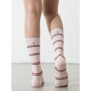 [no.279] light pink stripe silket socks