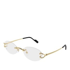 [해외배송] 까르띠에 림리스 골드 메탈 안경테 CT0621O 001 GOLD GOLD TRANSPARENT 52