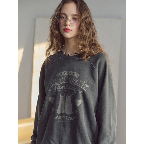 처비터비 레글런 피그먼트 맨투맨 스모크블랙