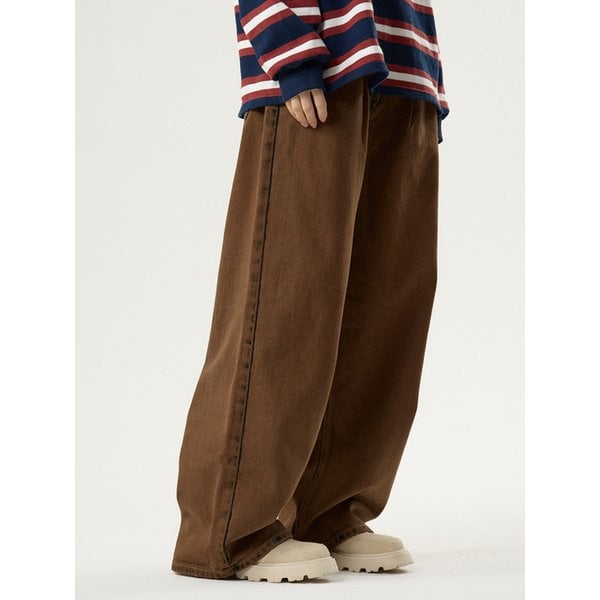 커스텀 원턱 다잉 팬츠 브라운 _Custom One-Tuck Dyeing Pants Rose Brown