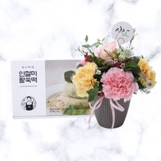 감사해요 카네이션+인절미팥쑥떡 어버이날 스승의날 감사 존경 은혜 축하 생신 기념일 선물 꽃