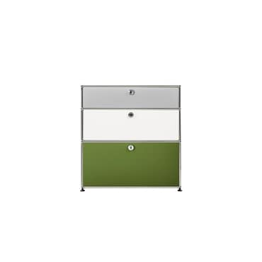USM [USM 공식수입원] USM Haller Storage 1x3 (Light Grey/Pure White/Olive Green)