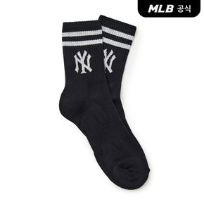 [엠엘비코리아공식] 빅로고 스트라이프 장목양말 NY (Black)