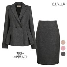 VIVID SET 여성 테일러드 봄가을 정장자켓+스커트 세트