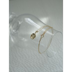 14k oval flat necklace