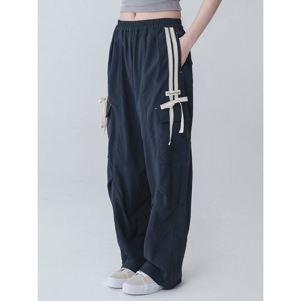 PINTUCK TAPING CARGO PANTS_NAVY