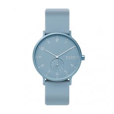 Skagen Aaren 컬러 실리콘 쿼츠 미니멀리스트 41mm 시계, 라이트 블루, One Size, SKW6509