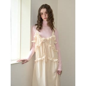 Corsage Point Ruffle Sleeveless Dress_ Ivory