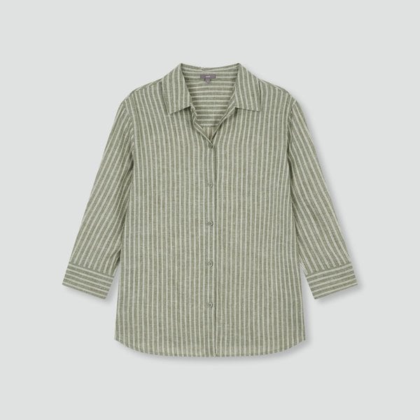 여 리넨 블렌디드 7부 셔츠 J115203107050