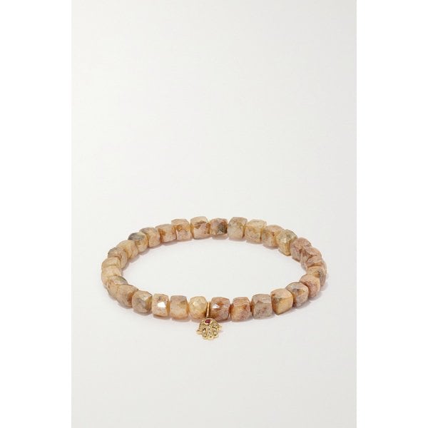 시드니에반 스몰 함사 14k 골드 쿼츠 다이아몬드 브레이슬릿 피치 38063312418972205