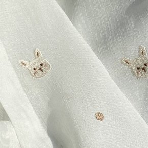베어래빗 곰 토끼 자수 맞춤제작 얇은 커튼 (가리개형/핀형)
