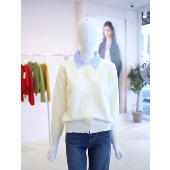 올리브데올리브 [여주점] 여성 배색 카라 셔츠형 가디건 YK6SD509