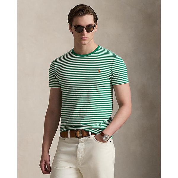 남성 커스텀 슬림핏 스트라이프 저지 티셔츠(MNPOTSH1N823131999)