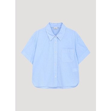 시스티나 오버핏 코튼 스트라이프 셔츠_