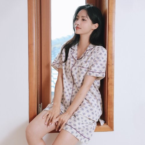 김양리빙 / 보랏빛 밤 여름 순면 홈웨어 잠옷 파자마