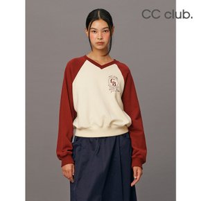 [CC club] 컬러블록 브이넥 스웻셔츠 CR_C244PSM702