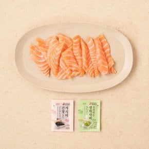 [냉장][노르웨이] 숙성 연어뱃살 회 (120g)