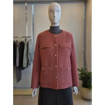 더아이잗 [여주점] [더 아이잗] 여성 울 캐시미어 블렌드 라운드넥 포켓 재킷(IRBA0JK118)