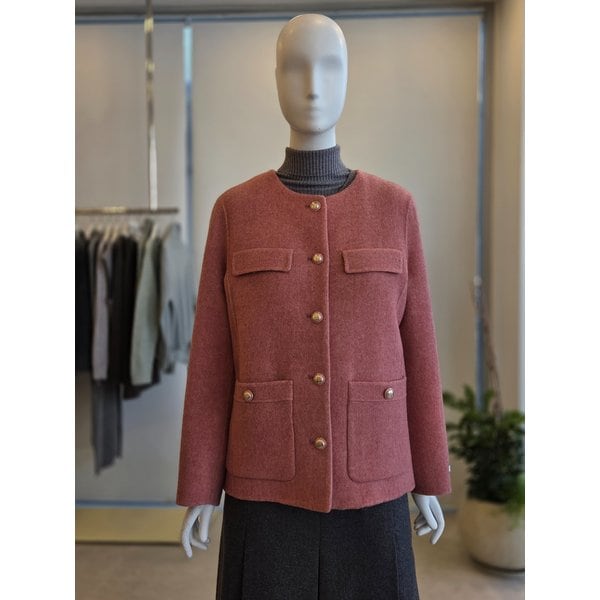 [여주점] [더 아이잗] 여성 울 캐시미어 블렌드 라운드넥 포켓 재킷(IRBA0JK118)