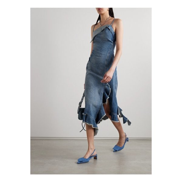 프레이드 디스트레스드 데님 미디 원피스 1647597326701945