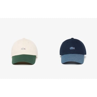 라코스테 (남성) 면 트윌 컬러블록 야구모자 E-RK253E-55G (2컬러중 택1)