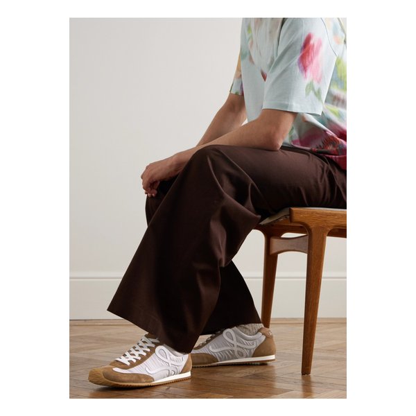 발레 러너 2.0 로고 아플리케 셸 스웨이드 가죽 스니커즈 그레이 46376663162864422