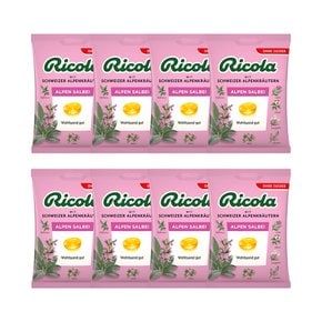 Ricola 리콜라 알파인 세이지 무설탕 허브 캔디 75g 8개