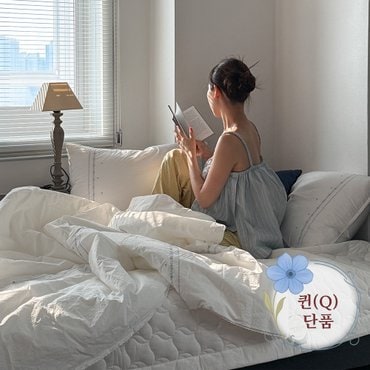 클라르하임 브리엘 60수 고밀도 워싱 면 자수 슬림차렵라이트 Q(퀸)