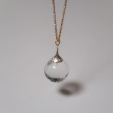 [BEST] 14K QUARTZ CRYSTAL BALL NECKLACE (2107240500142)