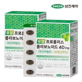 듀얼 프로폴리스 플라보노이드 40mg 그린 브라질산 브라운 호주산 2박스 (120캡슐)
