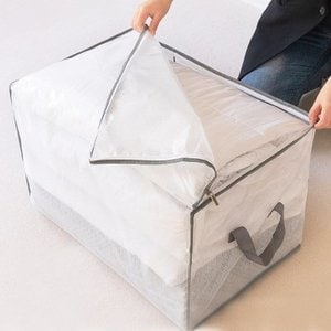 텐바이텐 반 투명 리빙박스 옷 이불 수납 정리함 가방 (가로형)